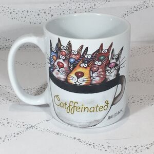 Catfiennated Mug Cat Cartoon Vintage 2002 Kevin Whitlark humor